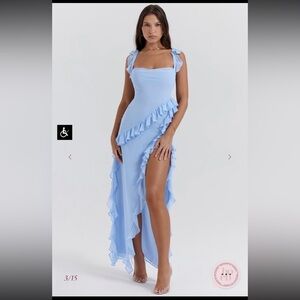 House of CB London Ariela Blue Ruffle Dress